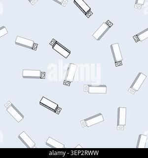 seamless pattern White rectangular retail product packaging features a customizable blank space on the front, including a convenient hang tab for disp Stock Vector