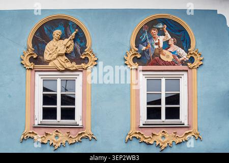 Songs Painted Into the Walls of an Alpine Storytelling House (Mittenwald, Germany: 16-may-2026) Stock Photo