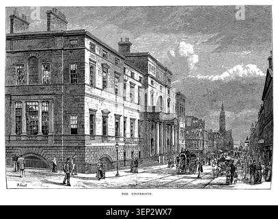 The University of Edinburgh, vintage illustration from 1884 Stock Photo