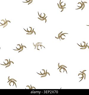 pattern Parasitic worms forming an intricate abstract pattern, symbolizing infection, disease, and the biological challenges of internal pathogens in Stock Vector
