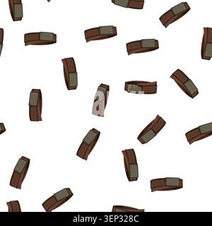 pattern metal leather belt cartoon. metal leather belt sign vector Stock Vector