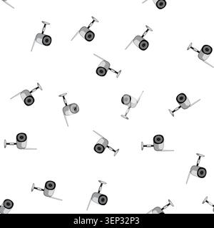 pattern private ip camera cartoon. control guard, protection security private ip camera sign vector Stock Vector