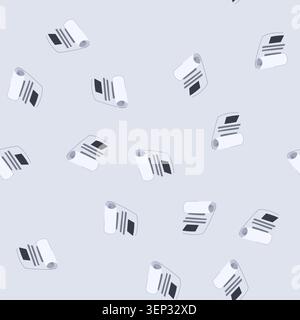 pattern check receipt cartoon. purchase pay, supermarket money, shop buy check receipt sign. seamless vector illustration Stock Vector