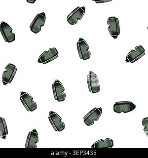 pattern glass goggles welding cartoon. goggle glasses, protect pilot, wear lab glass goggles welding sign vector Stock Vector