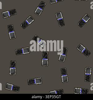 seamless pattern business pos terminal cartoon. money payment, card device business pos terminal sign vector Stock Vector
