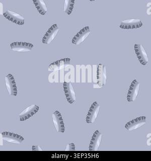 pattern silver metallic crown bottle cap seamless on white background, symbolizing beverage packaging and secure closure for beer, soda or bottled dri Stock Vector