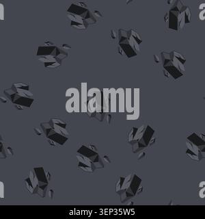 pattern extraction coal ore cartoon. carbon energy, fossil anthracite, bituminous lignite extraction coal ore sign. seamless vector illustration Stock Vector