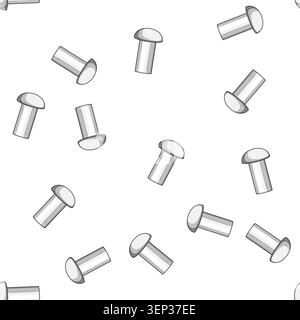 pattern Metal rivet flat illustration with rounded head on white background, symbolizing attachment, joining, construction and engineering for industr Stock Vector