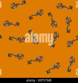 pattern gears steampunk device hand drawn. clockwork anachronism, cogwheel steam, invention contraption gears steampunk device vector sketch illustrat Stock Vector