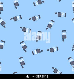 pattern hike handheld gps cartoon. navigator receiver, orientation navigation, forest topography hike handheld gps sign. seamless vector illustration Stock Vector