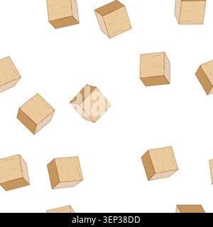 pattern build wooden blocks cartoon. business play, game construction, goal development build wooden blocks sign vector Stock Vector