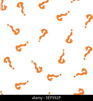 pattern orange, hand drawn question mark symbol representing concepts of doubt, inquiry, questioning, problem, solution, curiosity, asking, decision m Stock Vector