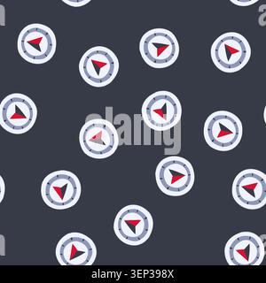 pattern explore nautical compass cartoon. direction map, ship captain, sailor ocean explore nautical compass sign. seamless vector illustration Stock Vector