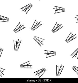 pattern safety step ladder safety cartoon. safety step ladder safety sign vector Stock Vector