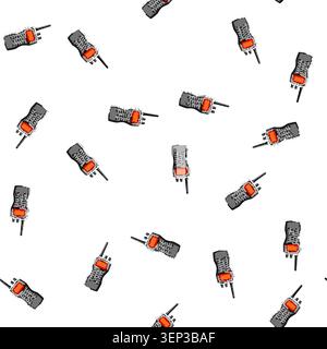 pattern talkle radio transceiver cartoon. talkle radio transceiver sign vector Stock Vector
