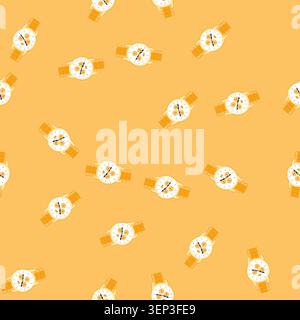 pattern automatic watch wrist cartoon. luxury fashion, classic waterproof, leather stainless automatic watch wrist sign. seamless vector illustration Stock Vector