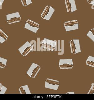 seamless pattern calender desk organizer cartoon. mock plastic, up card, clear holder calender desk organizer sign vector Stock Vector
