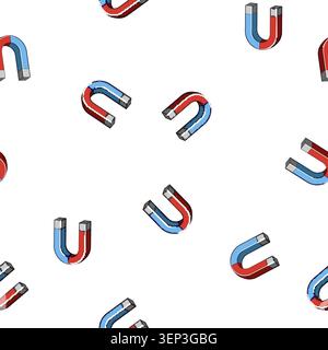 pattern attract magnet cartoon. lead customer, people hand, business power attract magnet sign vector Stock Vector