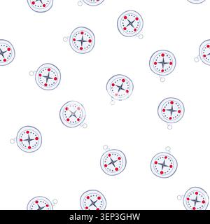 pattern west nautical compass cartoon. south navigation, sea travel, explore direction west nautical compass sign. seamless symbol vector illustration Stock Vector