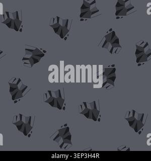 pattern lignite coal ore cartoon. subbituminous combustion, reserves deposits, geology exploration lignite coal ore sign. seamless vector illustration Stock Vector