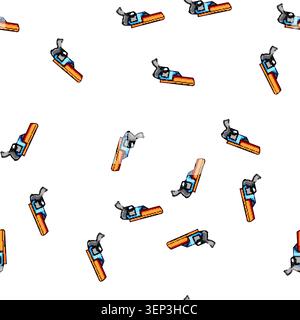 pattern Toy foam dart blaster vector illustration on white background, featuring a vibrant design with orange, blue, and gray colors, ideal for gaming Stock Vector