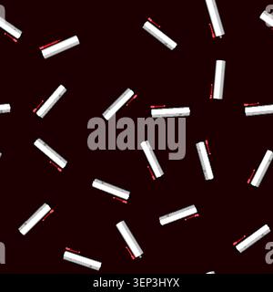 seamless pattern Silicone sealant tube with a red tapered nozzle standing upright, providing solutions for sealing gaps, adhesion, and waterproofing i Stock Vector