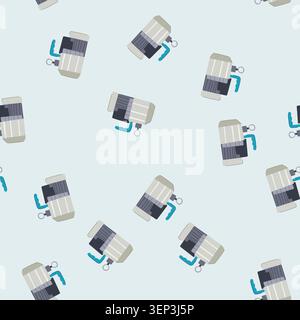 pattern conditioning vacuum pump cartoon. hvac underwater, install compressor, worker cutaway conditioning vacuum pump sign. seamless vector illustrat Stock Vector