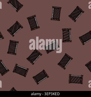seamless pattern Ornate iron gate with pointed spikes mounted between decorative stone pillars, forming a closed residential entrance and sturdy bound Stock Vector