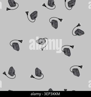 seamless pattern wall smar plug cartoon. wall smar plug sign vector Stock Vector