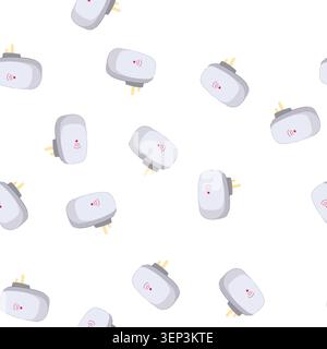 pattern automation smart home hub cartoon. voice control, device technology, internet assistant automation smart home hub sign. seamless symbol vector Stock Vector