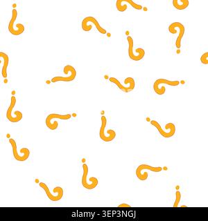 pattern drawn orange question mark symbol on a white background representing a query, confusion, challenge, problem solving, information search, or se Stock Vector