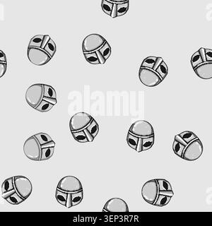 seamless pattern scandinavia viking helmet cartoon. saga raider, seafaring exploration, mythology rune scandinavia viking helmet sign vector Stock Vector