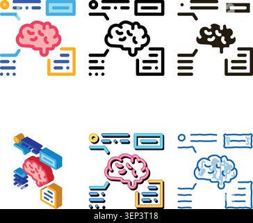 Brain Feature Icon Vector. Outline Brain Feature minimal Sign. Isolated Contour Symbol Stock Vector