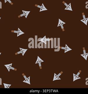 pattern artifact arrowhead cartoon. prehistoric flint, stone tool, hunting weapon artifact arrowhead sign. seamless vector illustration Stock Vector