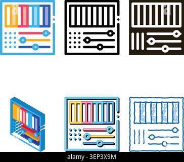rgb color icon styleset vector. rgb color sign. color symbol Stock Vector