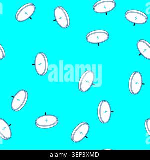 seamless pattern device charging pad wireless cartoon. compatible technology, portable convenience, efficiency smartphone device charging pad wireless Stock Vector