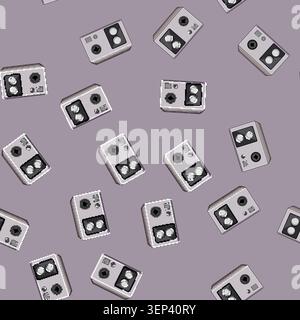 seamless pattern voice audio interface cartoon. voice audio interface sign vector Stock Vector