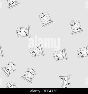 seamless pattern surge power strip smart cartoon. protector usb, alexa google, assistant control surge power strip smart sign vector Stock Vector