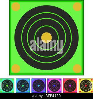 aim shooting target cartoon. range gun, game arrow aim shooting target sign colorful illustration Stock Vector