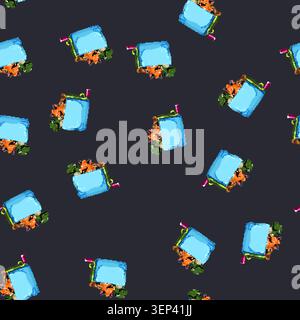 seamless pattern child toy box cartoon. child toy box sign vector Stock Vector