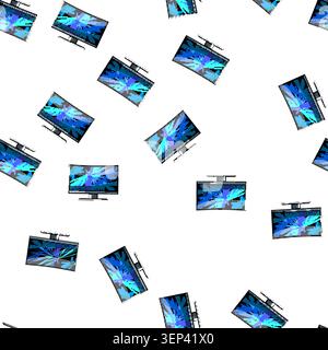 pattern display curved screen cartoon. digital tv, led monitor, stage show display curved screen sign vector Stock Vector