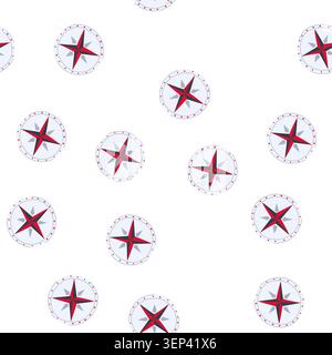 pattern south nautical compass cartoon. navigation sea, travel explore, direction map south nautical compass sign. seamless symbol vector illustration Stock Vector