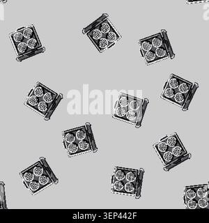 seamless pattern food waffle iron cartoon. machine cooking, kitchen dessert food waffle iron sign vector Stock Vector