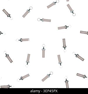 pattern lanyard key ring clip cartoon. fob loop, buckle fastener, snap attachment lanyard key ring clip sign vector Stock Vector