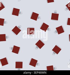 pattern bottle flask alcohol cartoon. whiskey glass, drink beverage, metal vodka bottle flask alcohol sign. seamless vector illustration Stock Vector