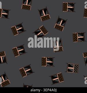 seamless pattern ry wine cabinet cartoon. cellar interior, vintage wall, room shop ry wine cabinet sign vector Stock Vector