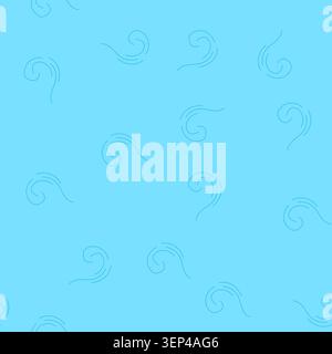 pattern stylized blue lines forming a wind gust illustration, representing movement, flow, fresh air, climate, energy, and the natural elements of air Stock Vector