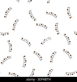 pattern ghostly halloween garland cartoon. witchy pumpkin, skeleton cobweb, bats ghoulish ghostly halloween garland sign vector Stock Vector