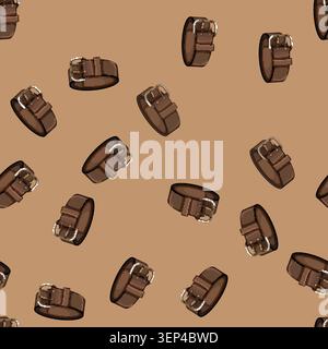 seamless pattern male leather belt cartoon. male leather belt sign vector Stock Vector