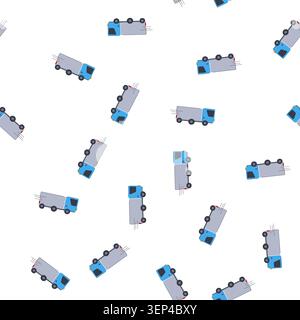 pattern cargo delivery truck cartoon. distribution parcel, fleet ing, dispatch route cargo delivery truck sign. seamless symbol vector illustration Stock Vector